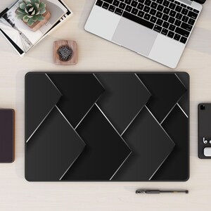 Metal Computer Mat Black & Silver Desk Mat: XL Gaming Computer Pad, Non-slip - Etsy