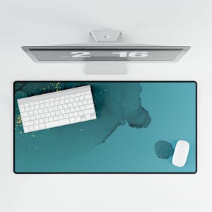Teal Artistic Desk Mat: Non-Slip Neoprene Keyboard Pad image 10