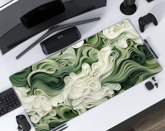Shades of Green Desk Mat: XL Neoprene Keyboard Pad