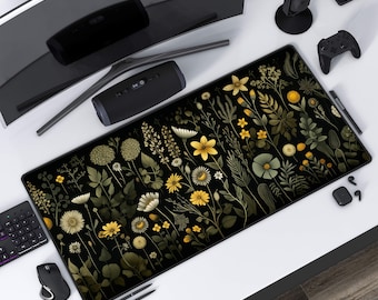 Botanical Cottagecore Desk Mat: Extra Large Floral Mouse Pad