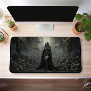 Personification of Death Desk Mat, Dark Academia Desk Decor, Goth Workspace Essential, Mouse Pad, Desk Protector, Gamers Pad, XL Mouse mat