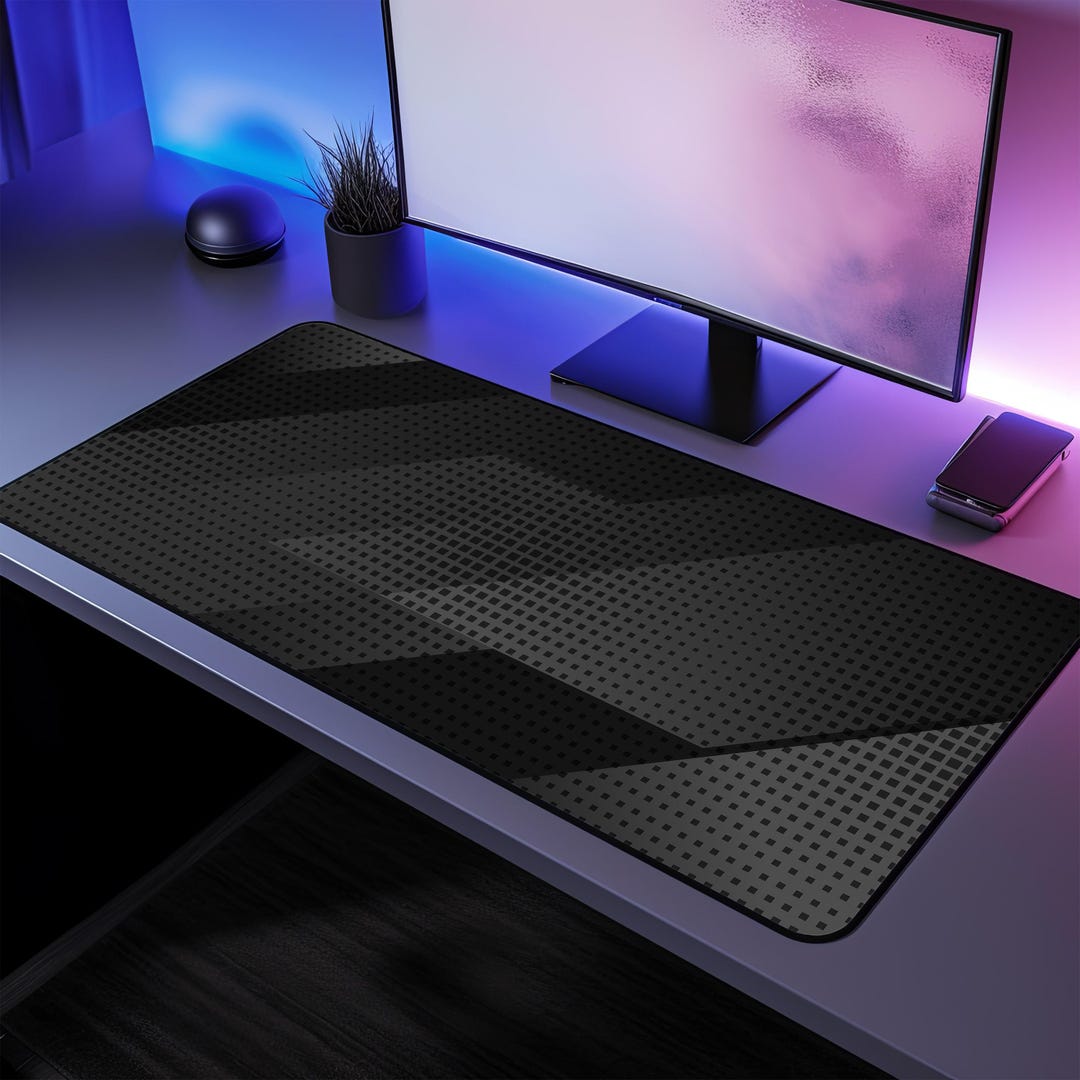 Computer Building Bench Mat Black Squares XL Desk Mat: Non-slip Gaming Computer Pad - Etsy