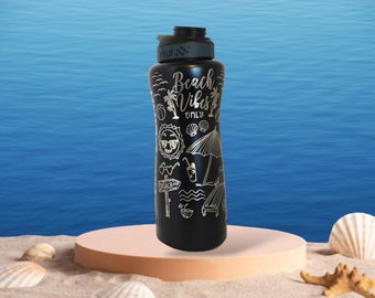 Beach Design Custom Engraved Full-Wrap Personalized on 32oz Cirkul Bottle