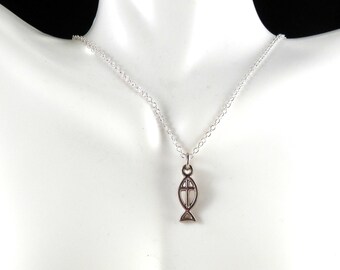 Vintage 25mm Trapezoid Ichthys Pendant #XS50-E