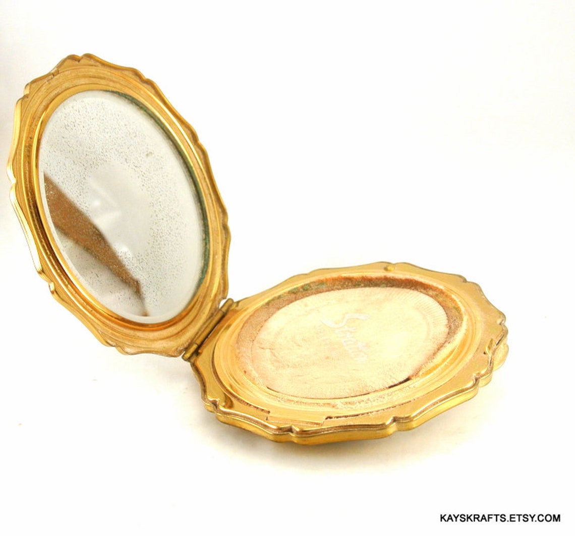Mirror Compact Powder Compact Vintage Victorian Stratton Etsy
