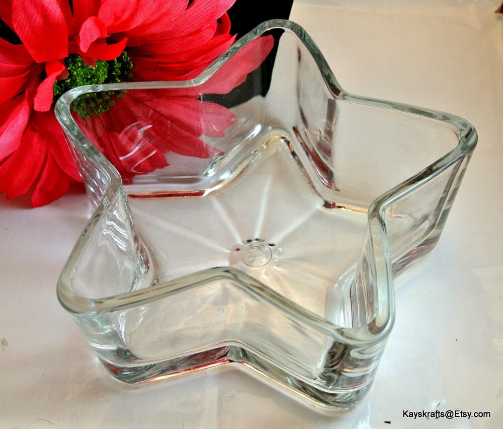 Glass Star Dish 5 Point Star Glass Dish Star Candy Dish Glass Etsy