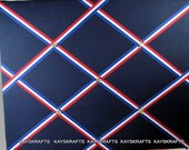 Navy with Red White Blue Ribbon Memory Board French Memo Board Navy Fabric Bulletin BoardChristmas Gift