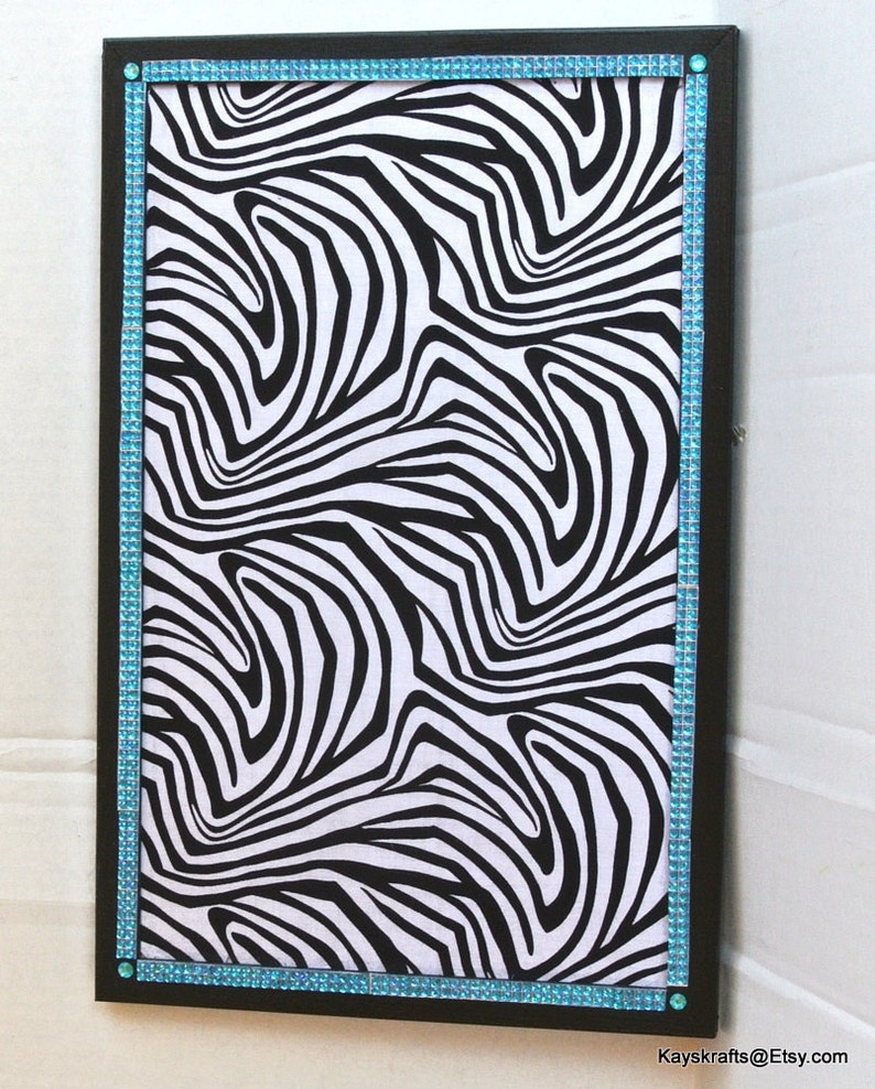 Zebra With Bling Cork Board Cork Bulletin Board Cork Message Etsy