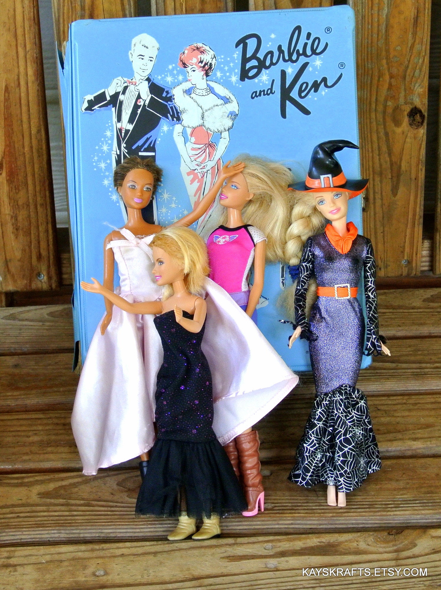 1963 Barbie Ken Carrying Case With 4 Barbie Dolls Vintage Etsy
