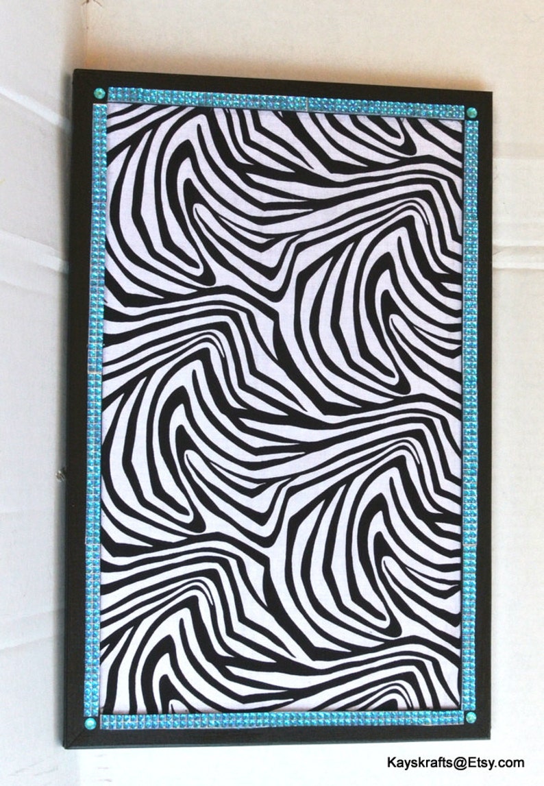 Zebra With Bling Cork Board Cork Bulletin Board Cork Message Etsy