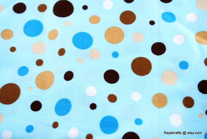 Blue and Brown Polka Dot Cotton Fabric by Robert Kaufman Free Etsy
