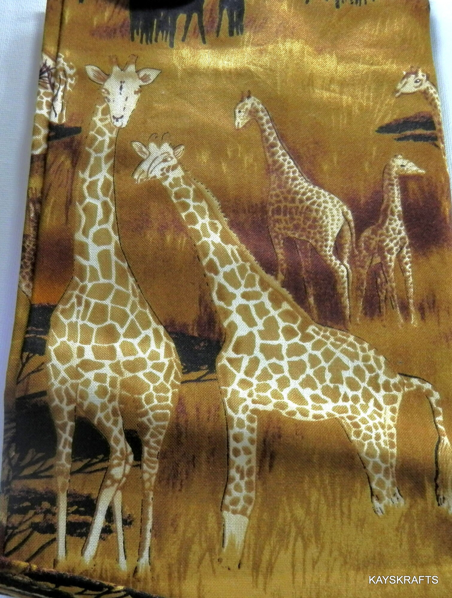Giraffe Cotton Fabric Pieces Destash Fabric Sewing Fabric Etsy