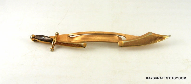 Swank Sword Tie Bar 1940 Vintage Tie Bar Swank Gold Tone Tie Bar Sword Saber Tie Bar