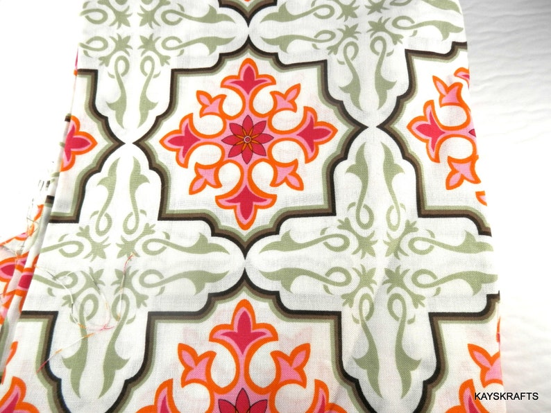 Pink and Green Sanctuary Cotton Fabric By Patty Young 30 x 44 Destash Fabric Sewing Fabric Quilt Fabric Craft Fabric