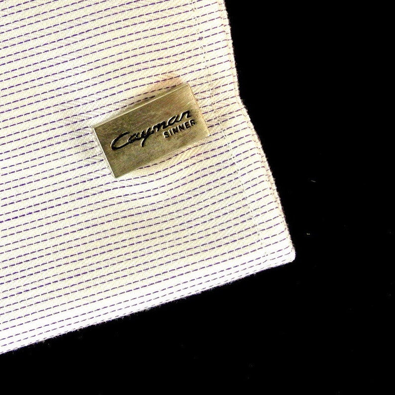 Cayman Saint Sinner Stainless Steel Cuff Links Cayman Cuff Links Vintage Cuff Links Cayman Stainless Steel Cufflinks
