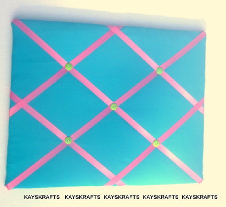 Turquoise and Pink Memory Board French Memo Board Fabric Etsy