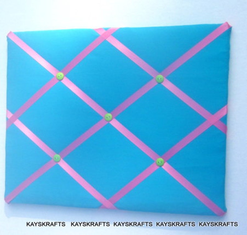 Turquoise and Pink Memory Board French Memo Board Fabric Etsy