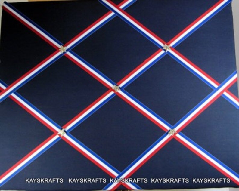 Navy with Red White Blue Ribbon Memory Board French Memo Board Etsy
