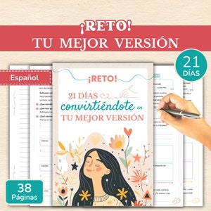 Reto Mejor Versión imprimible español | Yo Ideal | Actividades | Ejercicios Psicología | Desafío 21 días | Desarrollo Personal | Autoestima