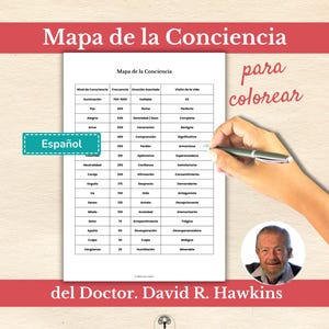 Carte espagnole de la conscience | Tableau de la conscience à colorier | Échelle de fréquences émotionnelles | Tableau des niveaux de conscience | Thérapie