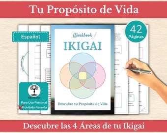 Ikigai Workbook (Spanish) | Life Purpose | Self-Care and Self-Discovery Planner | Introspection Coaching Exercises