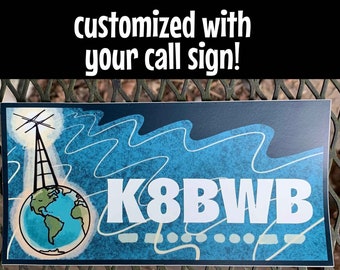 Custom Ham Radio Bumper Sticker with Your Call Sign