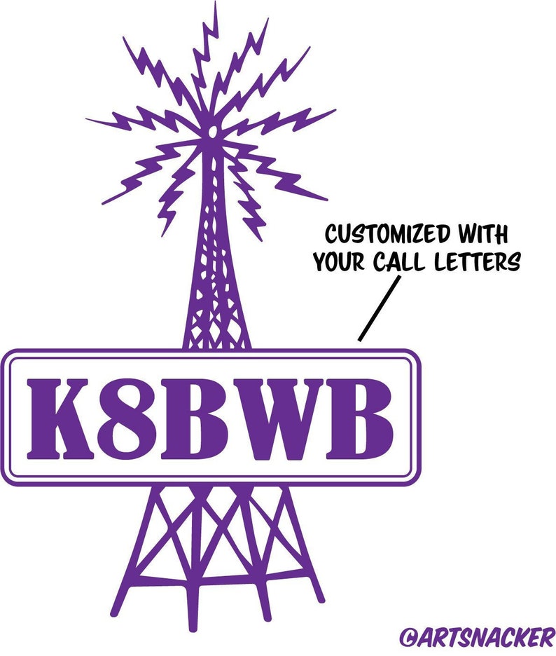 CUSTOM ham radio call sign decal sticker | Etsy