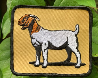 Boer Goat Sew on Embroidered Patch