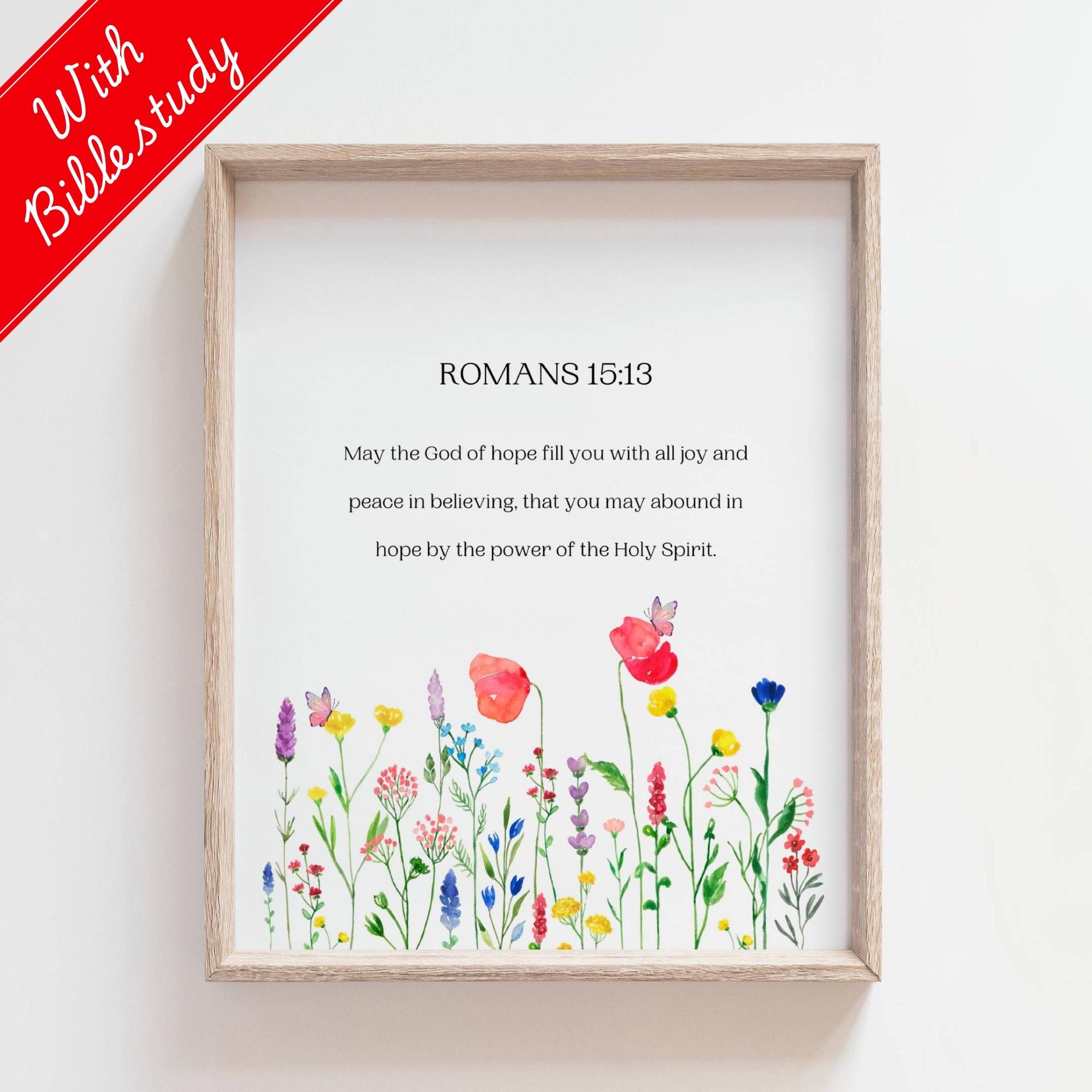 Romans 15:13 Aesthetic Colorful Bible Verse Digital Print,watercolor ...