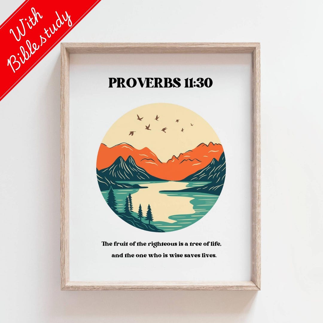 Inspring Proverbs Proverbs 11:30 Aesthetic Vintage Bible Verse Digital Print,inspiring ...