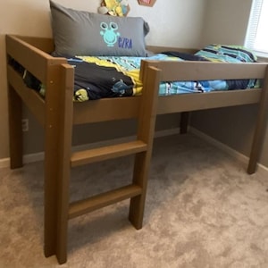 Loft Bed Plans, DIY Bunk Bed Plans, Loft Bed with Stairs, Single Loft Bed Plans, PDF Download, Woodworking Plans, Kids Room Furniture