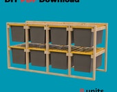Tote Storage Rack Plans, Bin Storage System Plans, Garage Storage, Garage Organize Plan, Shelving Plans, Digital Download, DIY Plan