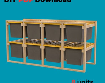 Plans d'étagères de rangement fourre-tout, plans de système de rangement, rangement de garage, plan d'organisation de garage, plans d'étagères, téléchargement numérique, plan de bricolage