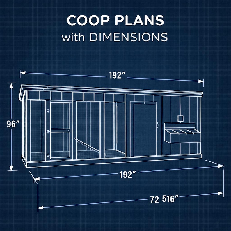 Large Chicken Coop Plans With Run, Walk in Chicken Coop DIY Plans ...