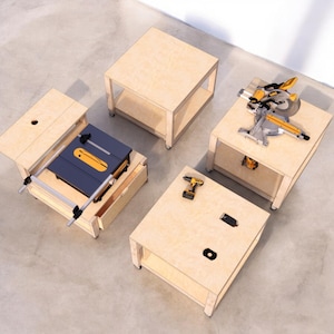 Table Saw Workbench, Miter Saw Workbench, Workbench Station, Workbench Plan, Workshop Station, Wood working Plans, Build Plans, Garage Bench