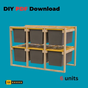 Bin Tote Storage Rack Plans, Garage Organizer Plans, Tote System, Digital PDF Plans, Costco HDx Bins Organizer, Multi Options, DIY Plans