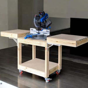モバイル マイター ソー テーブル プラン、マイター ソー ステーション、ガレージ ワークベンチ プラン、マイター ソー ベンチ、木工プラン、マイター ソー ラック、PDF ダウンロード