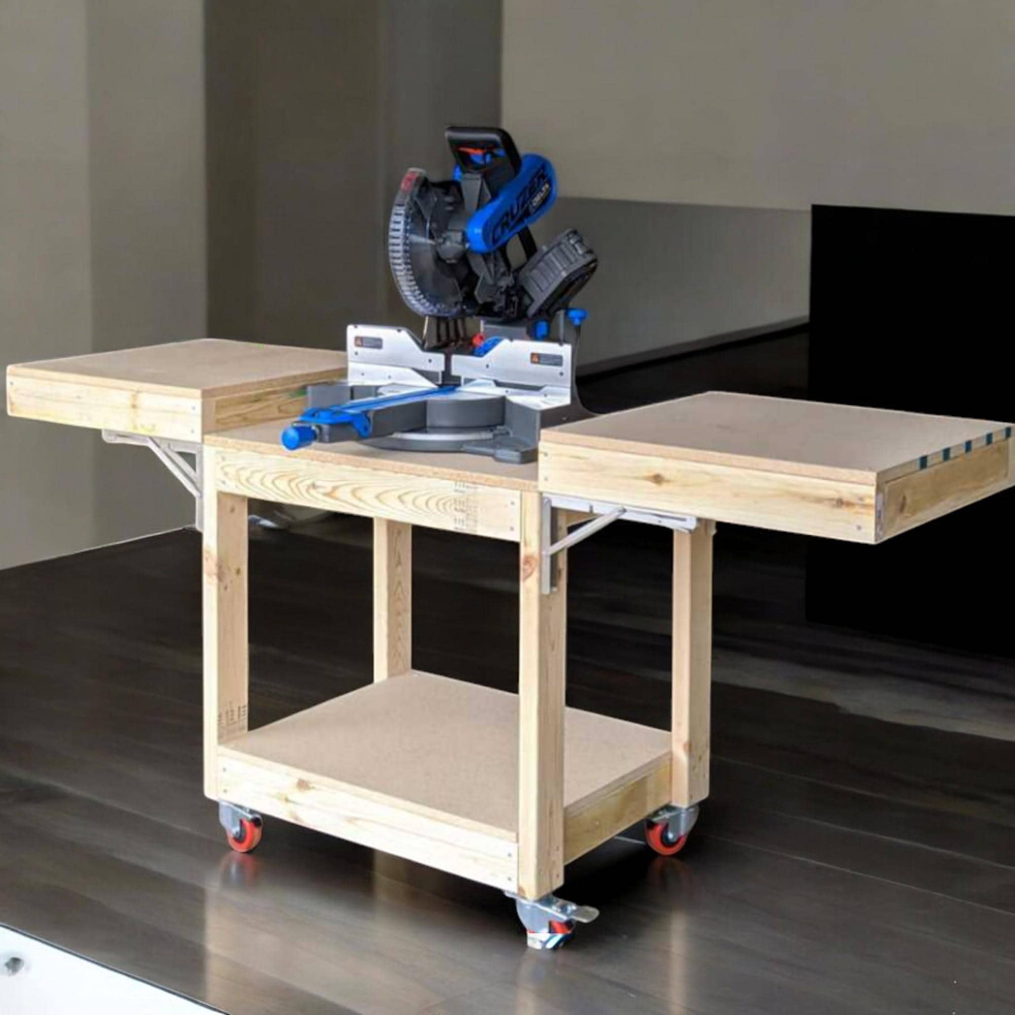 Mobile Miter Saw Table Plans, Miter Saw Station, Garage Work Bench Plans, Miter Saw Bench, Woodworking Plans, Miter Saw Rack, PDF Download