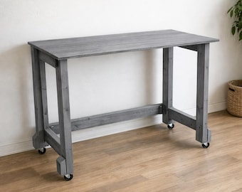 Planos para construir un banco de trabajo plegable con ruedas (hágalo usted mismo), mesa de trabajo plegable de pared (planos de construcción digitales).