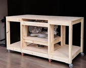 Miter Saw Table Plans, Garage Workbench Plans, Table Saw Work Bench, Saw Cart, Mobile Work Station Plans, Woodworking Plans, PDF Download