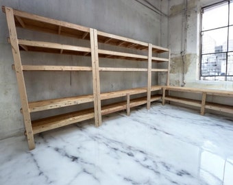 Planos de almacenamiento de pared de garaje, planos de estantes de pared de garaje, organizador de garaje de bricolaje, estantes de garaje simples, planos de bricolaje, documento PDF