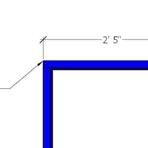 May include: A blue wooden frame with measurements of 2' 5" by 1' 9". The frame is marked with two 2 1/2" screws on each end.  Step 1.
