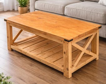 Plans de table basse de ferme, plan de construction de table en bois à télécharger au format PDF