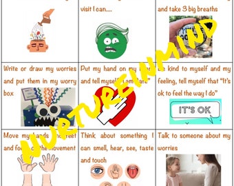 Tarjetas didácticas de atención plena para la ansiedad en niños
