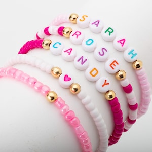 Custom Beaded Bracelet Set in Bulk/Personalized Handmade Bracelets/Gift or Party Accessory Beaded Bracelets/Friendship Bracelets/