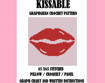 Kissable - Graphghan Crochet Pattern - Pillow/Panel