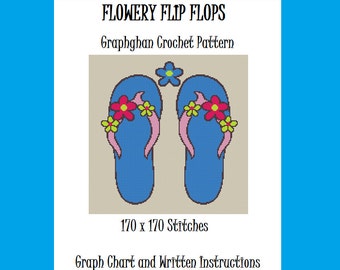 Flowery Flip Flops - Graphghan Crochet Pattern