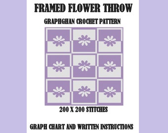 Framed Flower Throw - Graphghan Crochet Pattern