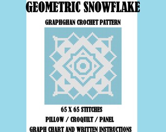 Geometric Snowflake - Pillow / Panel - Graphghan Crochet Pattern