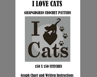 I Love Cats - Graphghan Crochet Pattern